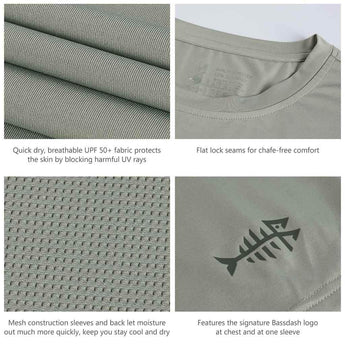 Men’s UPF 50+ Short Sleeve Fishing Shirt FS05M - Bassdash