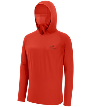 Men’s UPF 50+ Long Sleeve Fishing Hoodie with UV Neck Gaiter FS06M