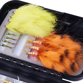 52-Piece Wet Flies Assortment Fly Nymphs and Streamers with Fly Box - Bassdash