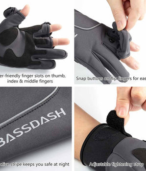 WintePro Water-resistant Fishing Hunting Gloves with Fleece Lining - Bassdash